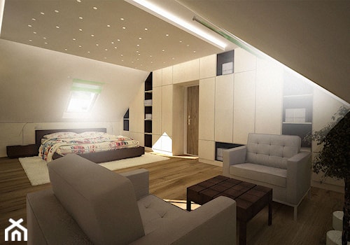 Projekt wnętrz domu jednorodzinnego - Sypialnia, styl nowoczesny - zdjęcie od 3ESDESIGN
