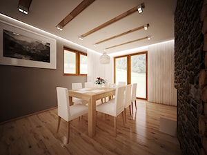 aranżacja domu - Duża szara jadalnia jako osobne pomieszczenie, styl nowoczesny - zdjęcie od 3ESDESIGN