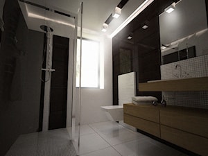 Aranżacja nowoczesnej łazienki - Średnia z punktowym oświetleniem łazienka z oknem, styl minimalistyczny - zdjęcie od 3ESDESIGN