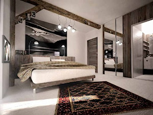 Duża biała sypialnia na poddaszu z łazienką, styl tradycyjny - zdjęcie od 3ESDESIGN
