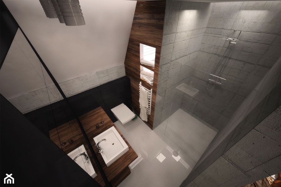 Łazienka dla niepokornych - Mała bez okna łazienka, styl minimalistyczny - zdjęcie od 3ESDESIGN