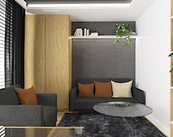 Projektowanie wnętrz Kraków -domowe biuro - Małe w osobnym pomieszczeniu z sofą białe szare biuro, ... - zdjęcie od 3ESDESIGN - Homebook