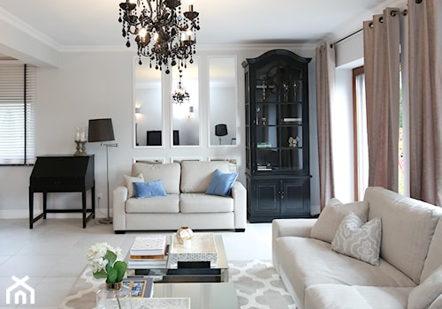 Dom w stylu Modern Classic - Średni biały salon, styl tradycyjny - zdjęcie od StanglewiczDizajn