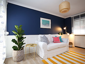 Gabinet Zielona Góra - Małe w osobnym pomieszczeniu z sofą białe niebieskie biuro, styl nowoczesny - zdjęcie od StanglewiczDizajn