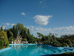 Śródziemnomorski ogród - Duży ogród za domem z basenem - zdjęcie od Marcin Sumiła