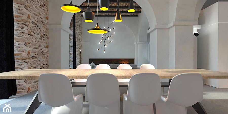 LETNI APARTAMENT W TOSKANII - Średnia biała jadalnia jako osobne pomieszczenie, styl nowoczesny - zdjęcie od gradomska architekci