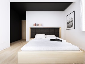 Konwaliowa 02 | Turka - Średnia biała czarna sypialnia, styl nowoczesny - zdjęcie od H+ Architektura