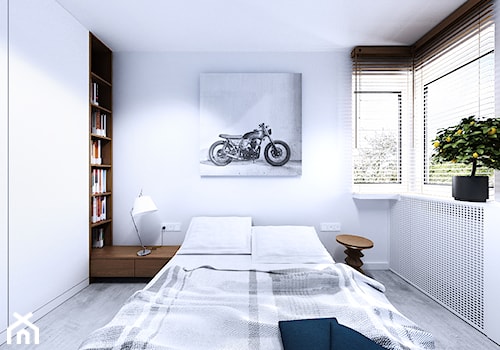 Chodźki | Lublin - Średnia biała sypialnia, styl nowoczesny - zdjęcie od H+ Architektura