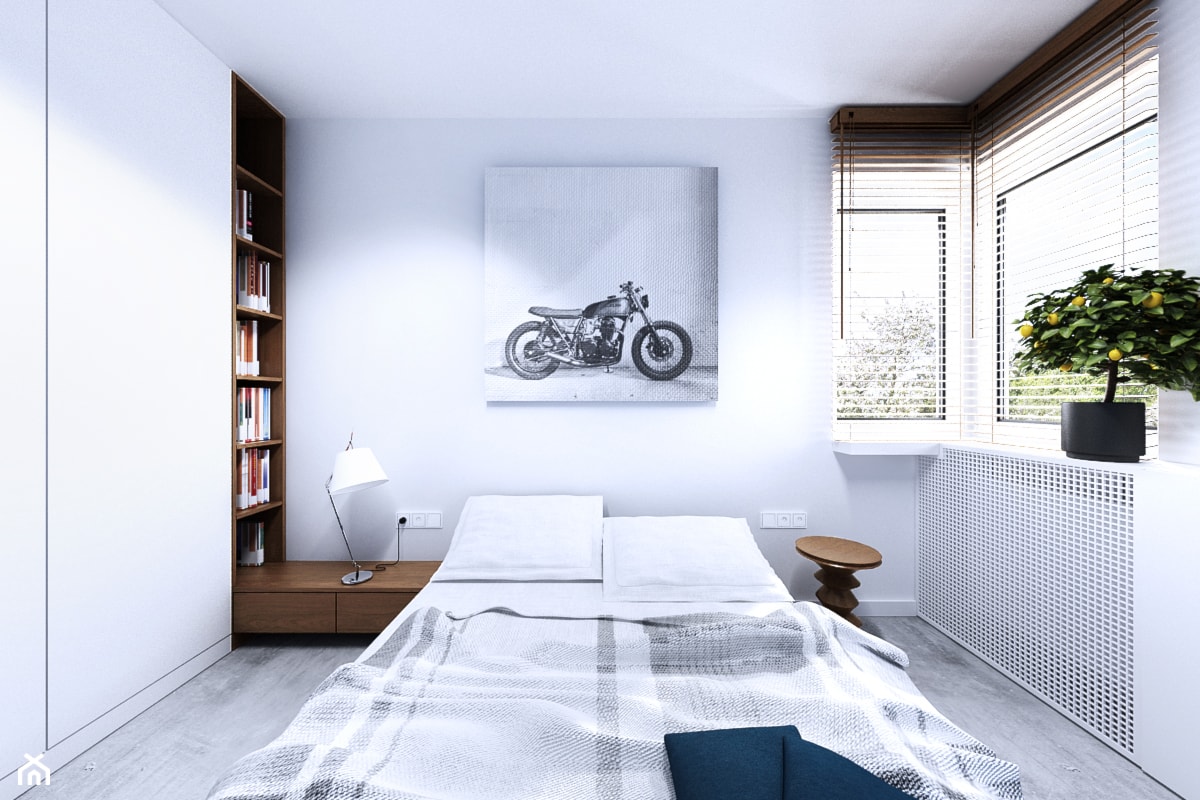 Chodźki | Lublin - Średnia biała sypialnia, styl nowoczesny - zdjęcie od H+ Architektura - Homebook