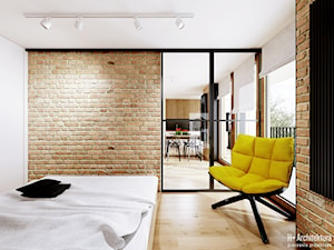 Śmiałego | Lublin - Średnia biała sypialnia, styl nowoczesny - zdjęcie od H+ Architektura