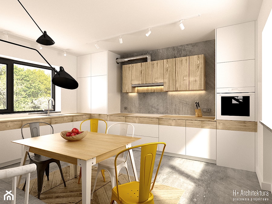 Kuchnia i stół kuchenny - zdjęcie od H+ Architektura