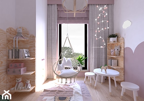 Pokój dla 3 latki - wersja 2 - Średni różowy pokój dziecka dla dziecka dla dziewczynki, styl vintage - zdjęcie od DYLIK DESIGN