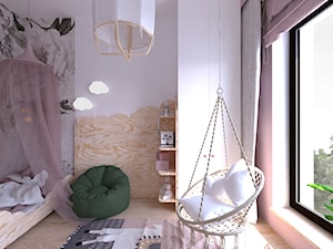 Pokój dla 3 latki - wersja 2 - Średni biały szary pokój dziecka dla dziecka dla dziewczynki, styl vintage - zdjęcie od DYLIK DESIGN