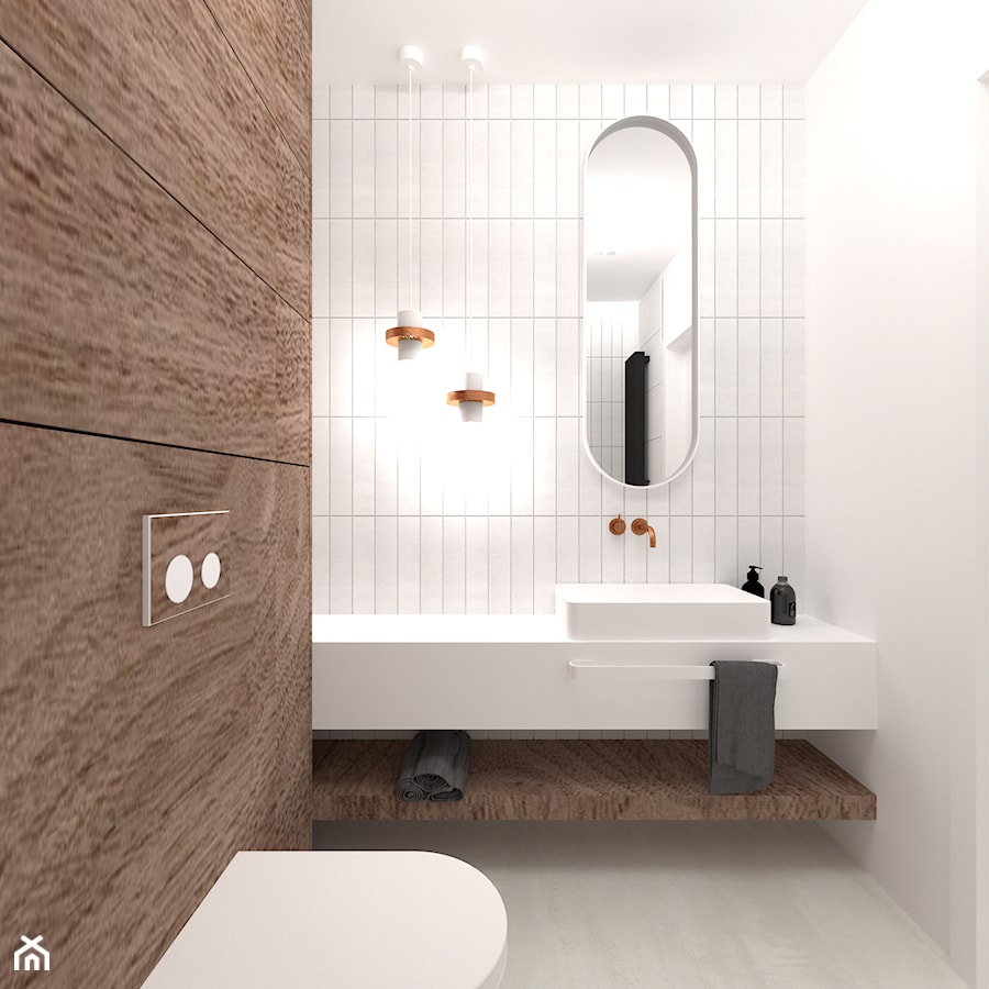 Orzech i miedź - Średnia bez okna łazienka, styl nowoczesny - zdjęcie od DYLIK DESIGN