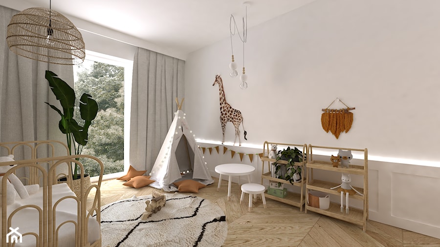 Projekt dziecinny BOHO - Duży biały pokój dziecka dla dziecka dla chłopca dla dziewczynki, styl vintage - zdjęcie od DYLIK DESIGN