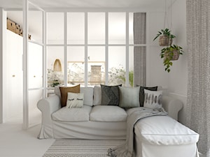 Boho | Rustykalnie - Mały biały salon, styl rustykalny - zdjęcie od DYLIK DESIGN