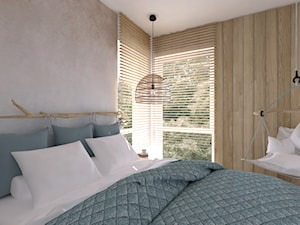 Mieszkanie w błękitach - Mała szara sypialnia, styl rustykalny - zdjęcie od DYLIK DESIGN