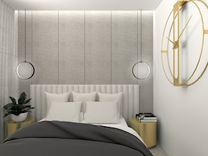 Beż i złoto - Mała szara sypialnia, styl nowoczesny - zdjęcie od DYLIK DESIGN