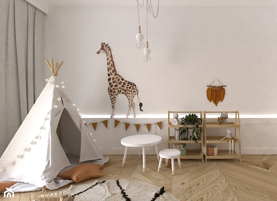 Projekt dziecinny BOHO - Mały biały pokój dziecka dla dziecka dla chłopca dla dziewczynki, styl vintage - zdjęcie od DYLIK DESIGN