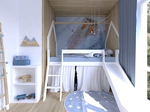 Mieszkanie w błękitach - Mały biały pokój dziecka dla dziecka dla chłopca dla dziewczynki, styl nowoczesny - zdjęcie od DYLIK DESIGN
