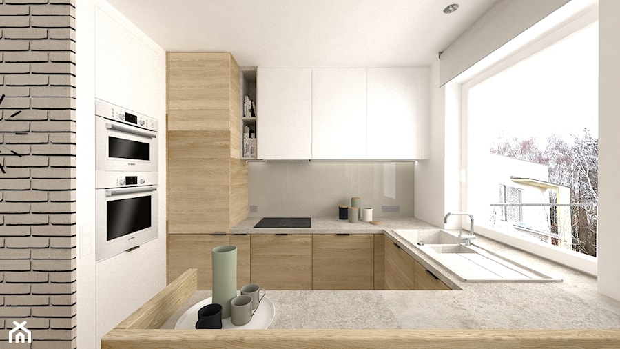 Cegła w bieli - Kuchnia, styl nowoczesny - zdjęcie od DYLIK DESIGN