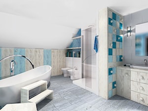 Błękitna łazienka Róży - zdjęcie od MMA Pracownia Architektury