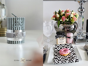 Aranżacja stołu w stylu glamour - Szara jadalnia, styl glamour - zdjęcie od Zoyka HOME