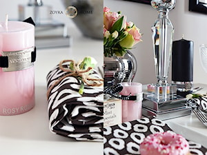 Aranżacja stołu w stylu glamour - Mała szara jadalnia w salonie, styl glamour - zdjęcie od Zoyka HOME