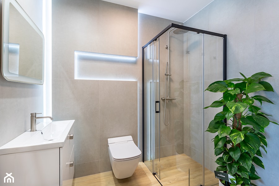 Mała łazienka w bloku z prysznicem – funkcja i minimalizm - zdjęcie od Maxfliz Salony Wyposażenia Wnętrz