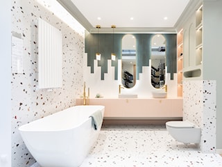 Elegancka łazienka z lastrykiem w nowoczesnym wydaniu