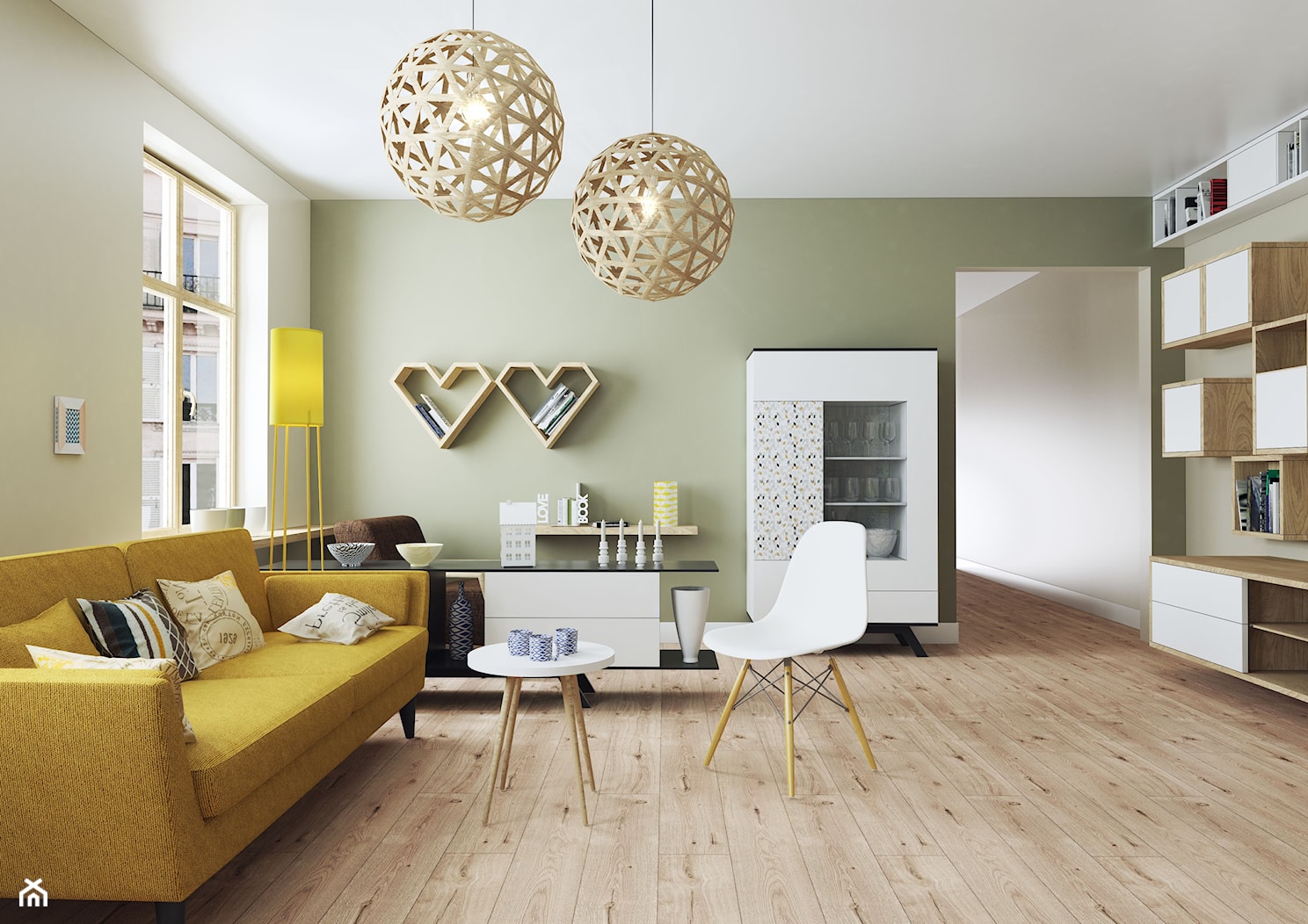 Panele podłogowe - Średni szary salon, styl minimalistyczny - zdjęcie od SWISS KRONO - Homebook