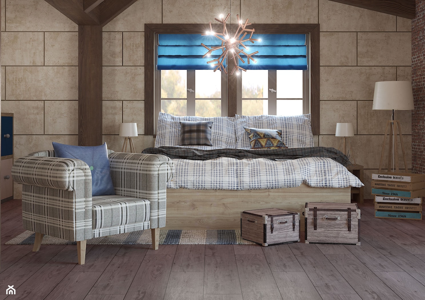 Panele podłogowe - Średnia sypialnia na poddaszu, styl nowoczesny - zdjęcie od SWISS KRONO - Homebook