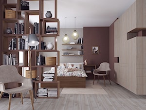 Panele podłogowe - Duża brązowa szara sypialnia, styl nowoczesny - zdjęcie od SWISS KRONO