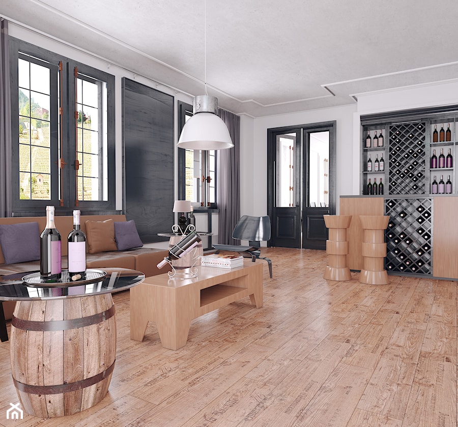 Kronopol Platinium Flooring - Salon, styl industrialny - zdjęcie od SWISS KRONO