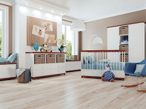 Panele w pokoju dziecka - Średni biały brązowy pokój dziecka dla niemowlaka dla chłopca dla dziewczynki, styl tradycyjny - zdjęcie od SWISS KRONO