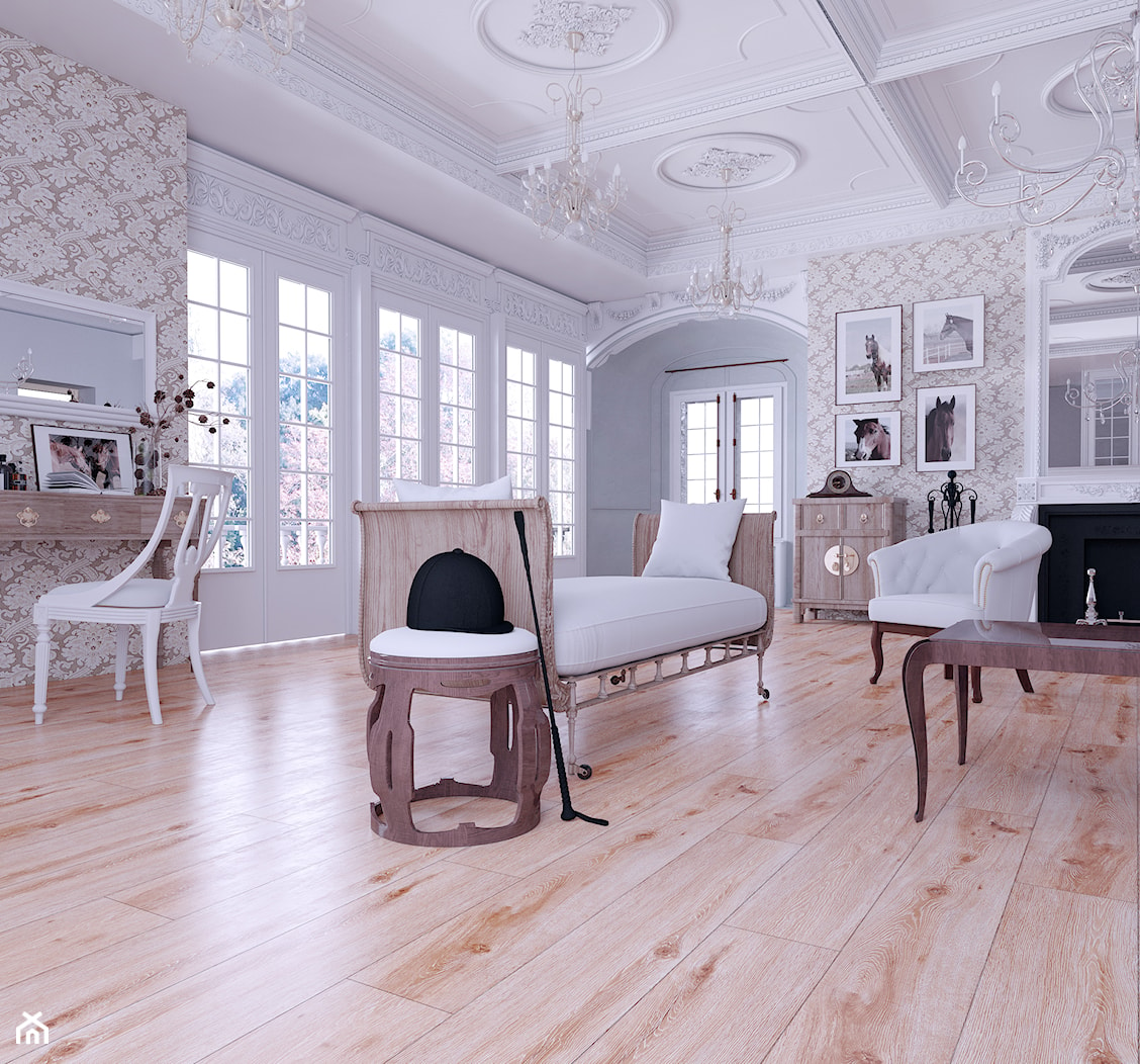 Kronopol Platinium Flooring - Duży biały szary salon, styl tradycyjny - zdjęcie od SWISS KRONO - Homebook