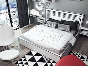 Metropolis - Mała szara sypialnia, styl nowoczesny - zdjęcie od SWISS KRONO