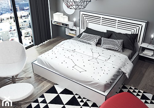Metropolis - Mała szara sypialnia, styl nowoczesny - zdjęcie od SWISS KRONO