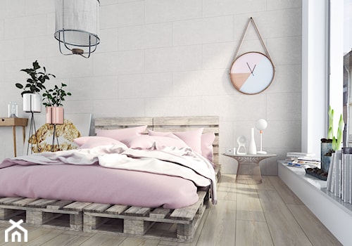 Home staging - Średnia biała szara sypialnia, styl nowoczesny - zdjęcie od SWISS KRONO
