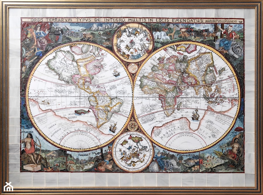 Mapa świata układana w technice mozaiki. - zdjęcie od studio mozaiki m