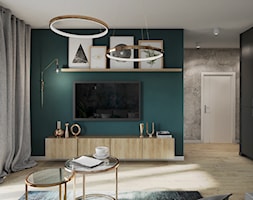 Mieszkanie w Krakowie - Średni czarny zielony salon, styl nowoczesny - zdjęcie od Przestrzenie - Homebook