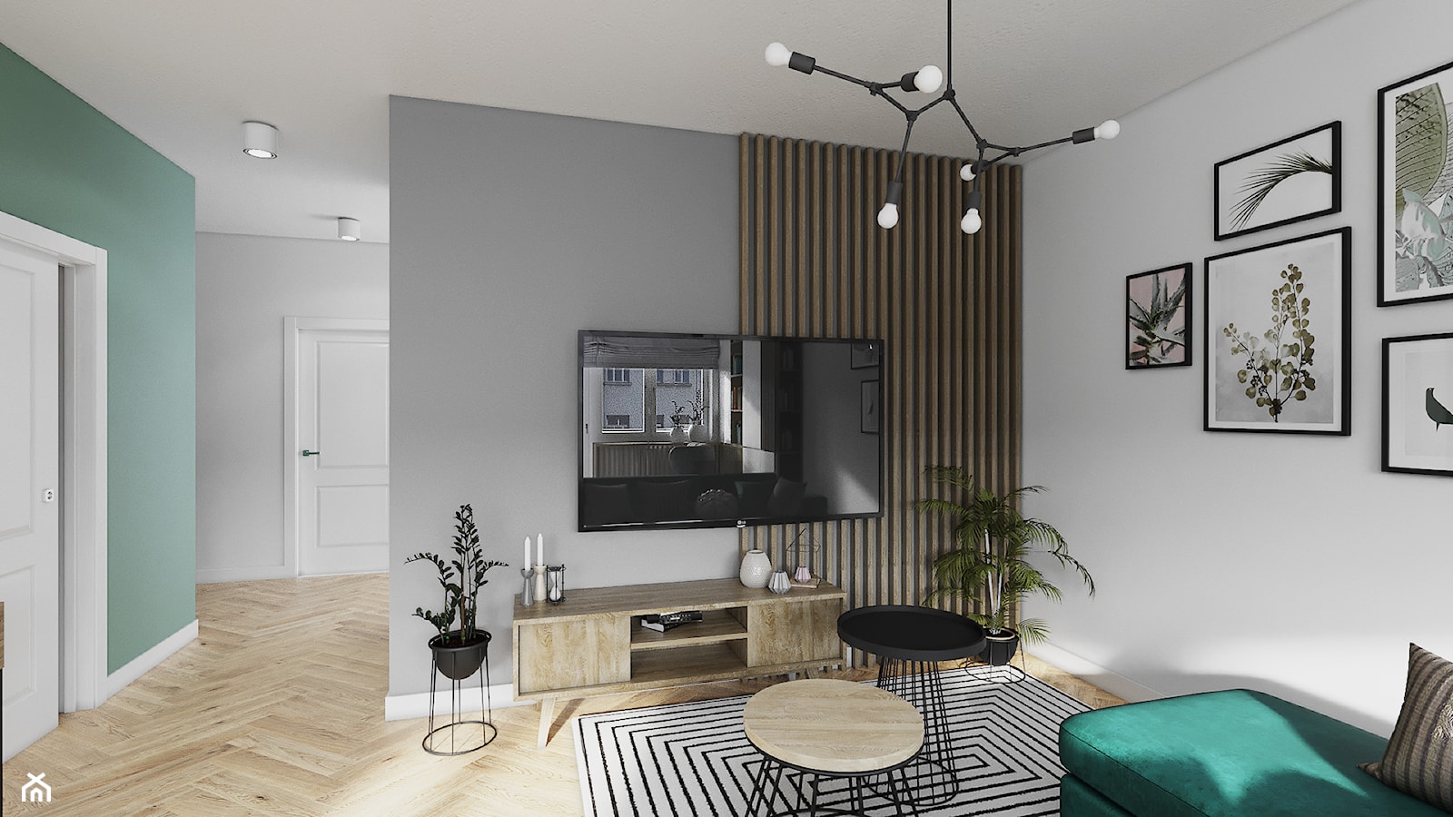 Mieszkanie 3 pokoje Marywilska - Średni biały szary salon, styl nowoczesny - zdjęcie od Przestrzenie - Homebook