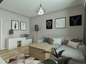 Pokój gościnny - Mały beżowy salon, styl nowoczesny - zdjęcie od Przestrzenie