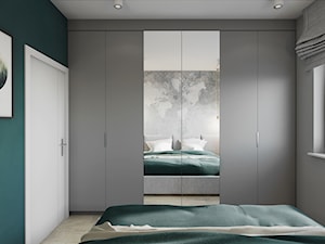 Mieszkanie w Krakowie - Średnia szara turkusowa sypialnia, styl nowoczesny - zdjęcie od Przestrzenie