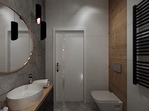 Mieszkanie z antresolą - Kraków - Mała z punktowym oświetleniem łazienka, styl nowoczesny - zdjęcie od Przestrzenie