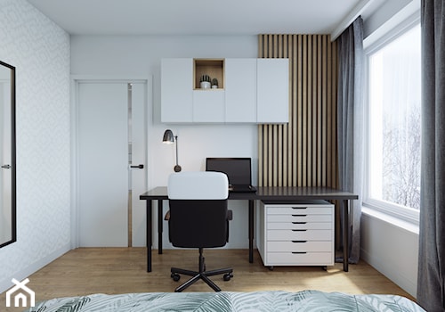 Kraków, Pękowicka - mieszkanie na wynajem - Małe w osobnym pomieszczeniu białe biuro, styl nowoczesny - zdjęcie od Przestrzenie