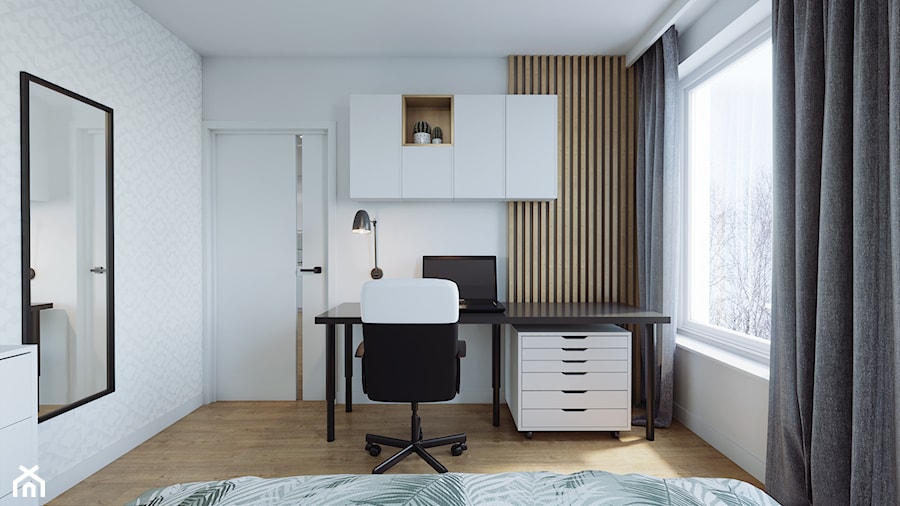 Kraków, Pękowicka - mieszkanie na wynajem - Małe w osobnym pomieszczeniu białe biuro, styl nowoczesny - zdjęcie od Przestrzenie