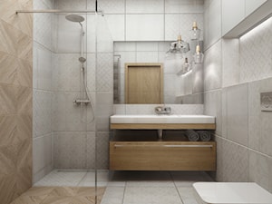Kawalerka w stylu vintage - Średnia szara łazienka, styl vintage - zdjęcie od Przestrzenie