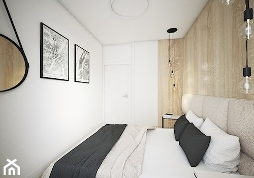 Mieszkanie w Piasecznie - Mała biała sypialnia, styl nowoczesny - zdjęcie od Przestrzenie