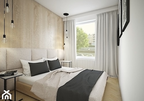Mieszkanie w Piasecznie - Średnia biała szara sypialnia, styl nowoczesny - zdjęcie od Przestrzenie